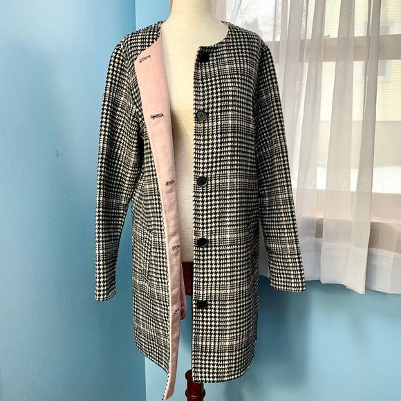 Nanette Lepore Plaid Button Front Coat Size Small - Picture 7 of 9